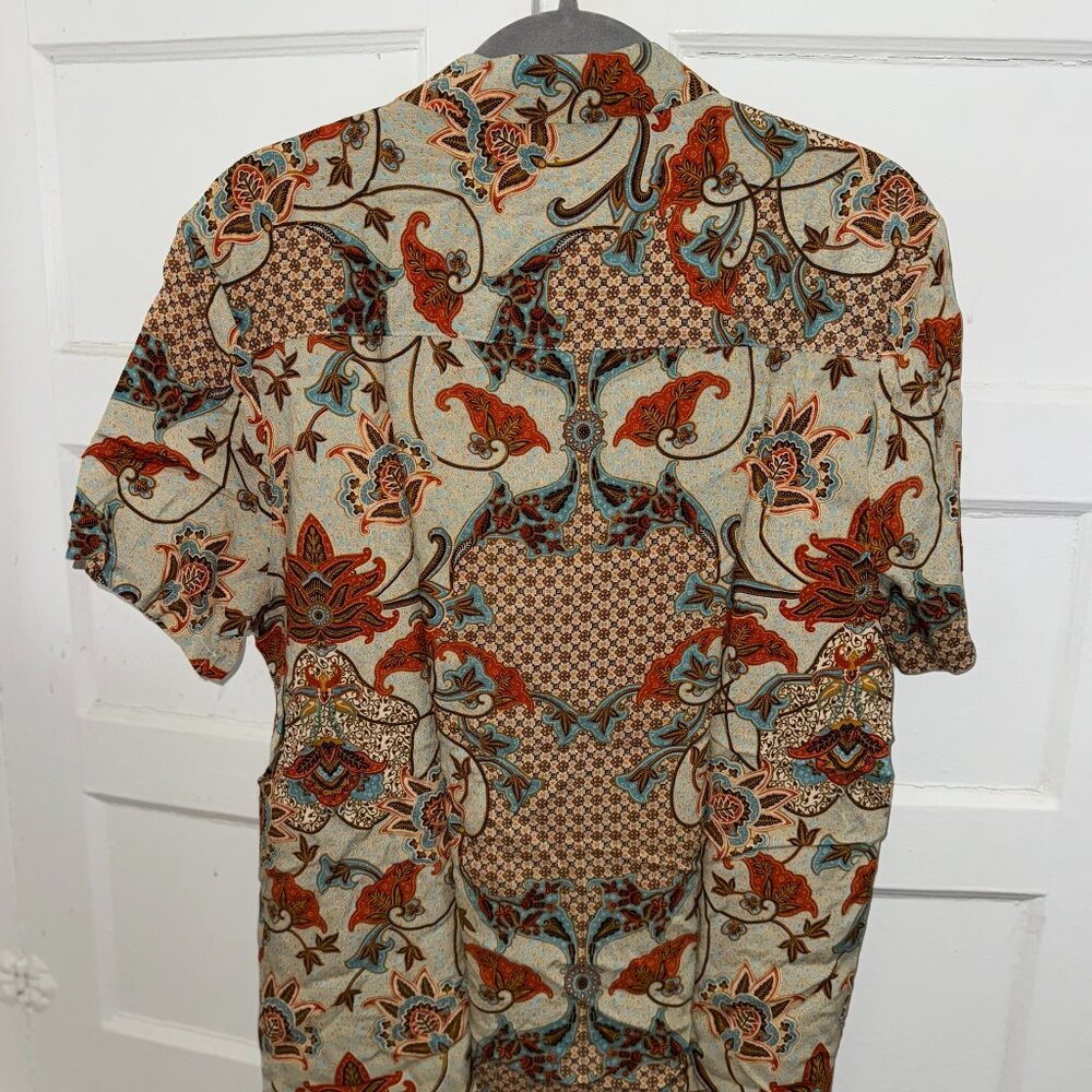 NEW ASOS DESIGN regular shirt in paisley print in tan - Picture 6 of 8